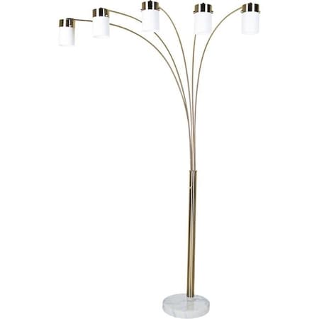 Ore Furniture 3031F5W 84 in. Brushed Steel Arch Floor Lamp 3031F5W